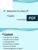 Welcome To Class Of: Lipids