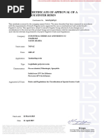 Certificate of Approval of A Polyester Resin: M Jogia