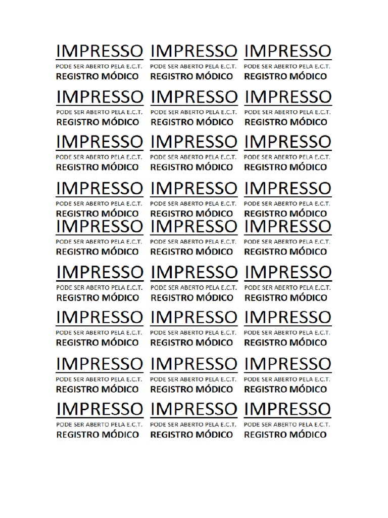 Impresso Registro Módico | PDF