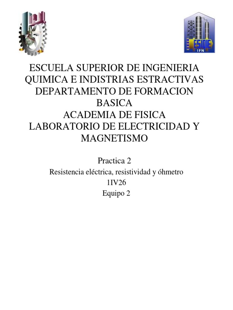 Uso de Óhmetro en Resistencia Eléctrica | PDF | Resistencia Eléctrica y ...