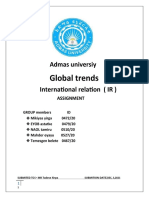 Global Trends: Admas Universiy International Relation (IR)