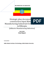 FDRE MINISTRY OF INDUSTRY Strategic plan for Adhesive Manufacturing Industries in Ethiopia