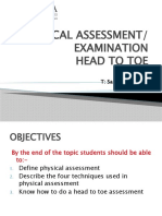 Physical Assessment/ Examination Head To Toe: Prepared by T: Sanaa Abdel Hamed