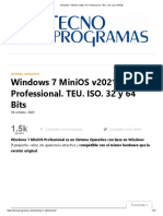 Windows 7 MiniOS v2021.10. Professional. TEU. ISO. 32 y 64 Bits