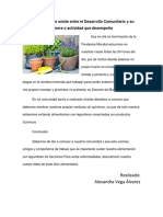 Correlación Que Existe Entre El Desarrollo Comunitario y Su Carrera o Actividad Que Desempeña