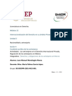 Licenciatura en Derecho.: Módulo 15 Internacionalización Del Derecho en Su Ámbito Privado Unidad 2