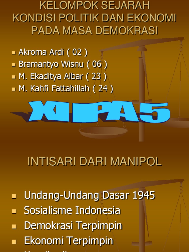 Ppt sistem dan struktur politik dan ekonomi indonesia masa demokrasi parlementer image