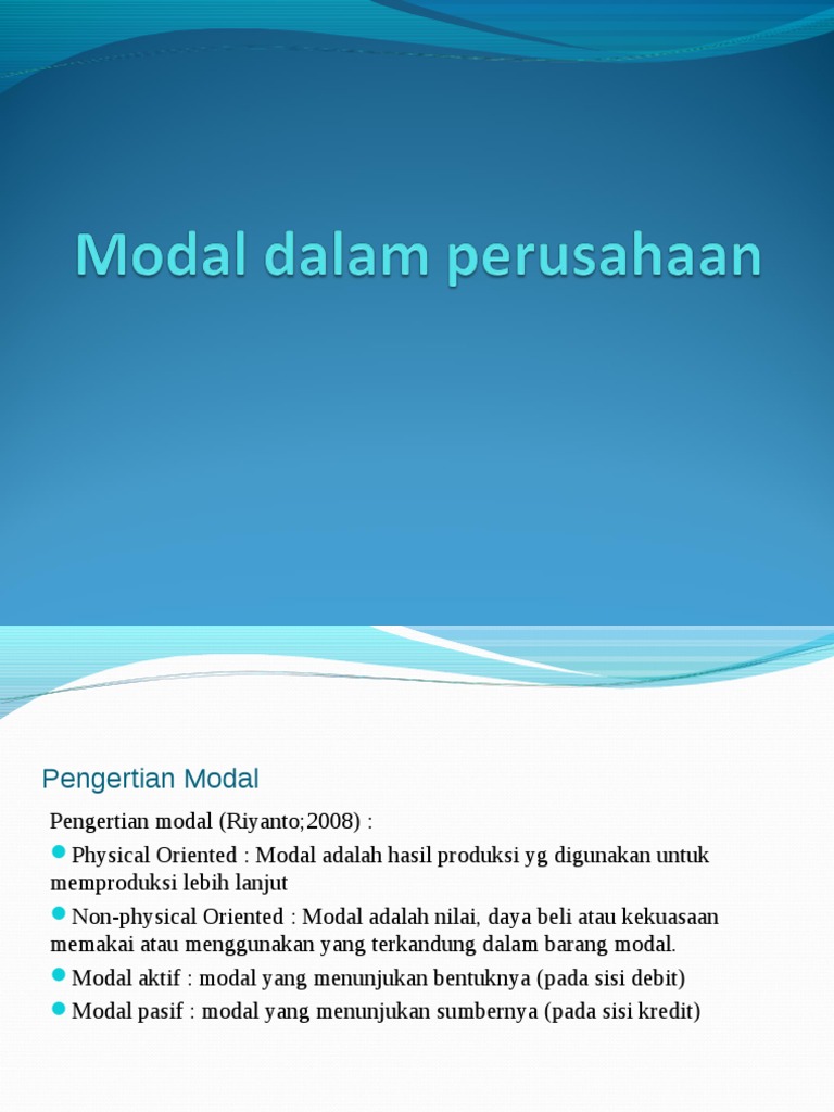 Pengertian dan Jenis Modal dalam Perusahaan | PDF | Pengelolaan ...