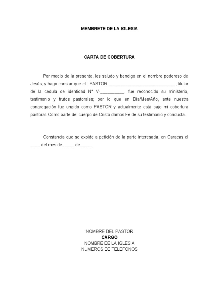 Modelo de Carta de Cobertura PDF