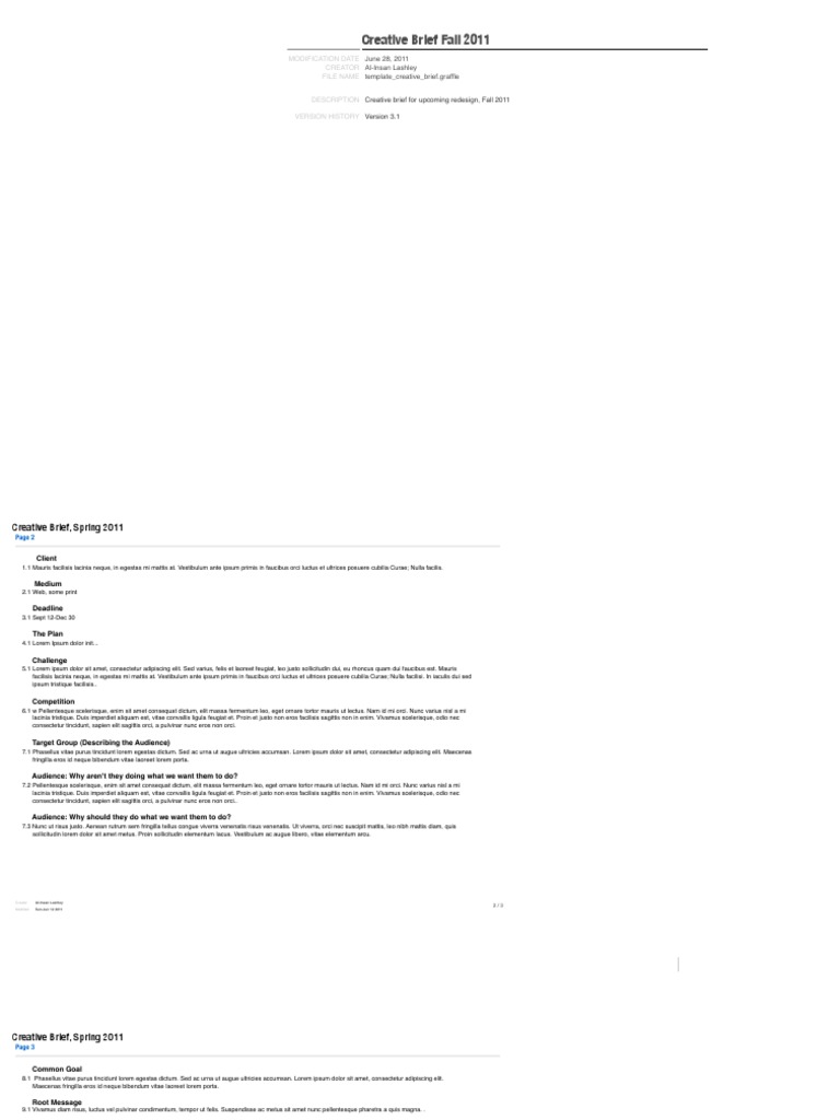 Template Creative Brief | PDF