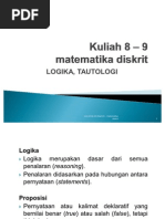 Download Kuliah 8  9-LOGIKA TAUTOLOGI by yatnaza SN57717257 doc pdf