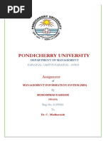 Pondicherry University: Assignment