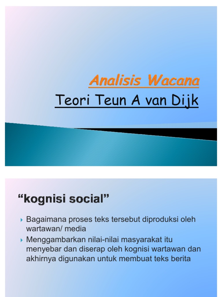 Analisis Wacana Teun A Van Dijk