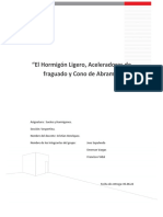 El Hormigón Ligero, Aceleradores de Fraguado y Cono de Abrams