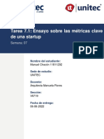 Tarea 7.1 Ensayo Sobre Las Métricas Clave de Una Startup