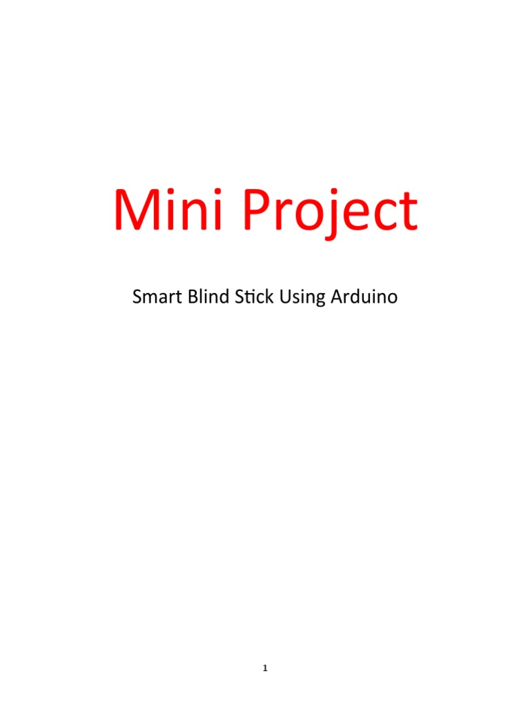 Mini Project: Smart Blind Stick Using Arduino | PDF | Visual Impairment ...