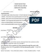 Section - A: Sample Question Paper CLASS: XII Session: 2021-22 Mathematics (Code-041) Term - 2