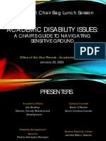 Academic Disability Issues:: Department Chair Bag Lunch Session