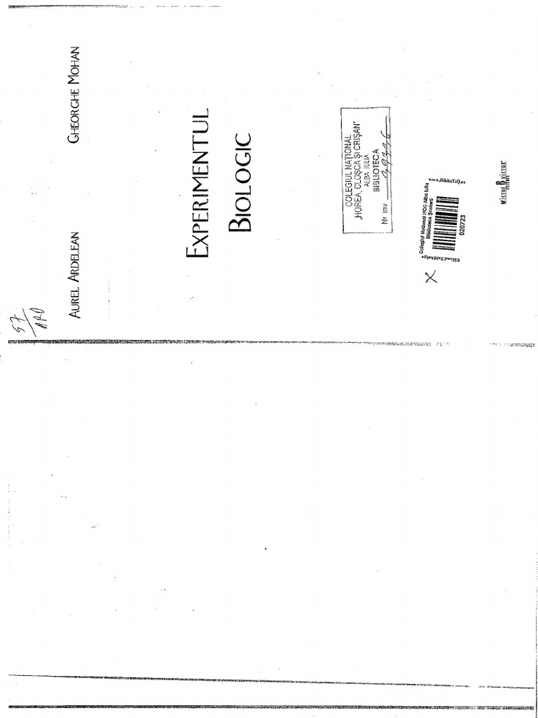 ArdeleanExperimentul Biologic PDF