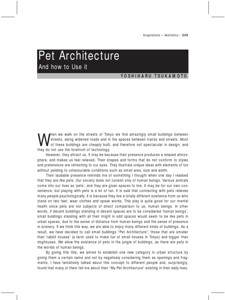 Understanding Pet Architecture in Tokyo | PDF