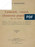 J.B. Marcaggi, Lament, Voceri, Chansons Populaire de La Corse