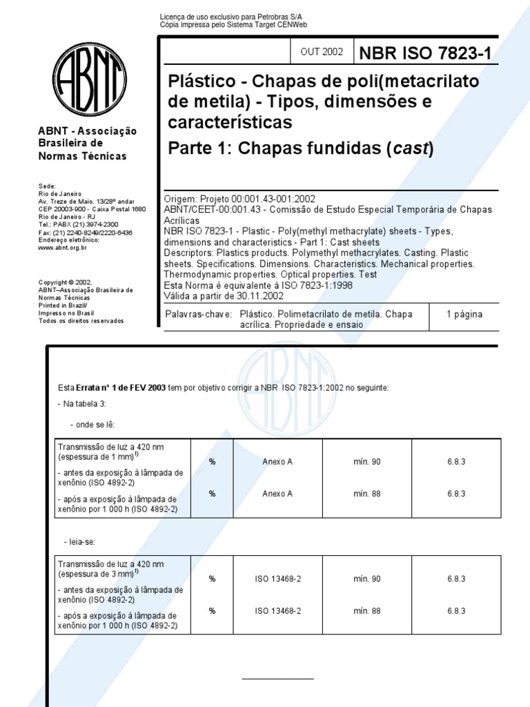 Target Normas: ABNT NBR 13782 NBR13782 Posto de serviço Sistemas