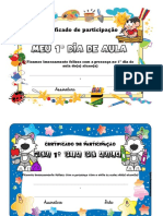 Certificado para 1º dia aula