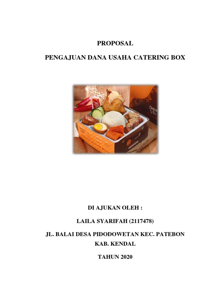 Proposal Pengajuan Dana Usaha Catering B Pdf