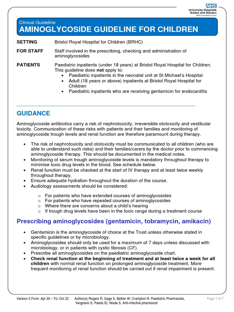 Stanford Aminoglycoside Guidelines – UKZFM