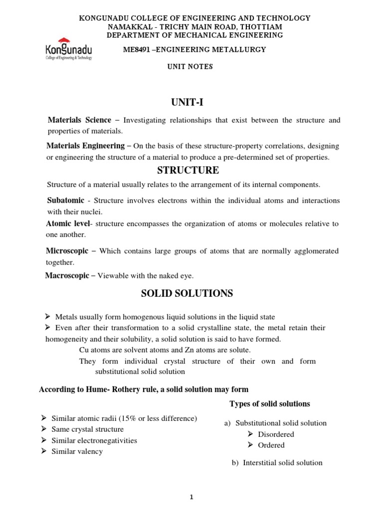 Emm Unit Notes | PDF | Cast Iron | Steel