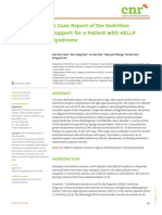 A Case Report of The Nutrition Support For A Patient With HELLP Syndrome