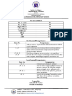 Pre Test Competencies Math 6