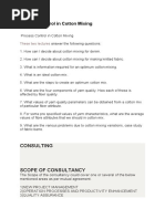 Process Control in Cotton Mixing