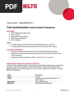 Test Familiarisation and Lexical Resource: Test Section - Speaking Part 1