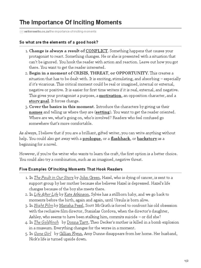 The Importance of Inciting Moments PDF