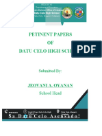 Petinent Papers OF Datu Celo High School