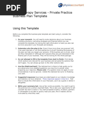 Private Practice Business Plan Template