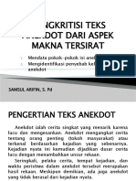 Mengkritisi Teks Anekdot Dari Aspek Makna Tersirat