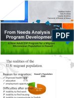 From Needs Analysis To Program Development: A New Adult ESP Program For A Migrant Micronesian Population in Hawaii