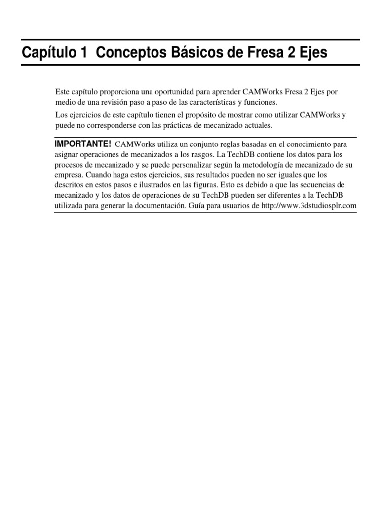 Introducción a CAMWorks Fresa 2 Ejes | PDF | Archivo de computadora ...