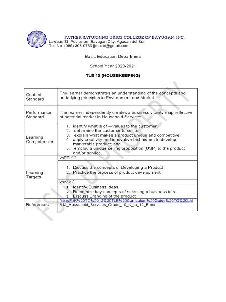 Week 2 Housekeeping PDF Swot Analysis Sales