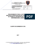 Procedimiento para notificar e investigar accidentes laborales