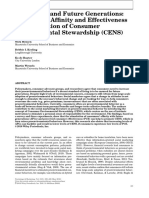 Me, Myself, and Future Generations: The Role of Affinity and Effectiveness in The Creation of Consumer Environmental Stewardship (CENS)