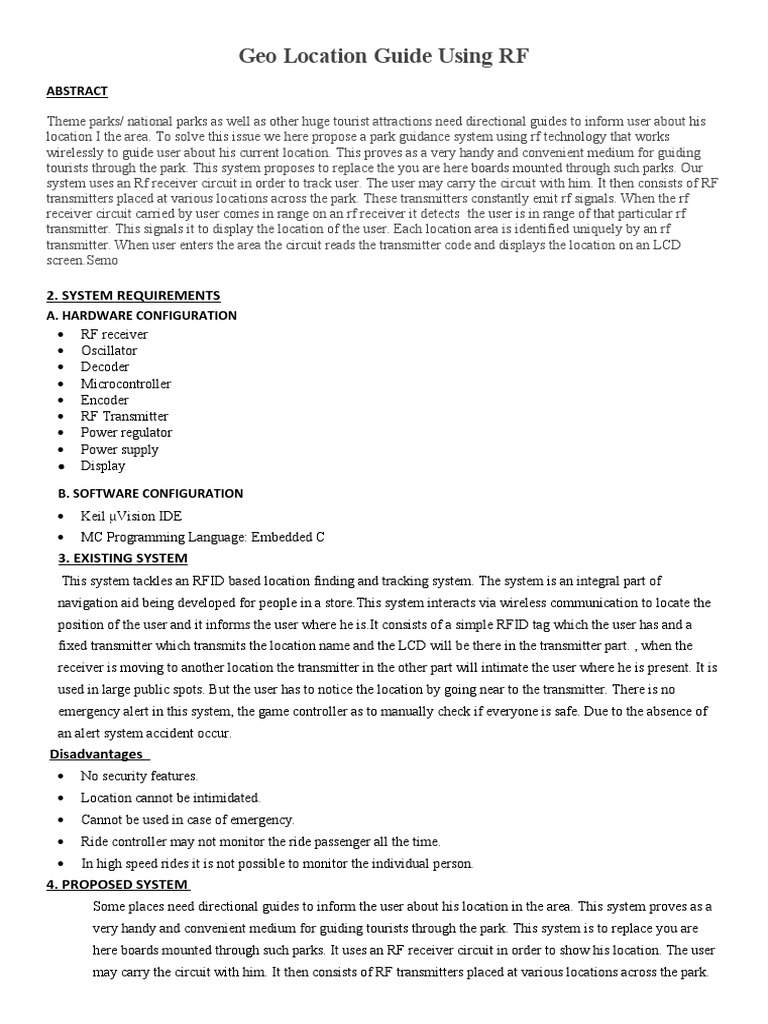 RF-Based Park Location Guidance System | PDF | Transmitter | Electricity