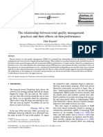 2003 - The Relationship Between Total Quality Maangement Practices and Thier Effect On Firm Performance