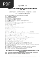 MODULUL I - MANAGEMENTUL EMOȚIILOR – CHEIA PERFORMANȚELOR  ȘCOLARE