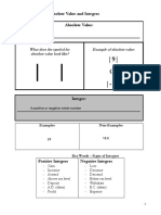 Class Notes: Absolute Value and Integers Absolute Value