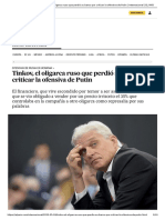 Rusia - Tinkov El Oligarca Ruso Que Perdio Su Banco Por Criticar La Ofensiva de Putin