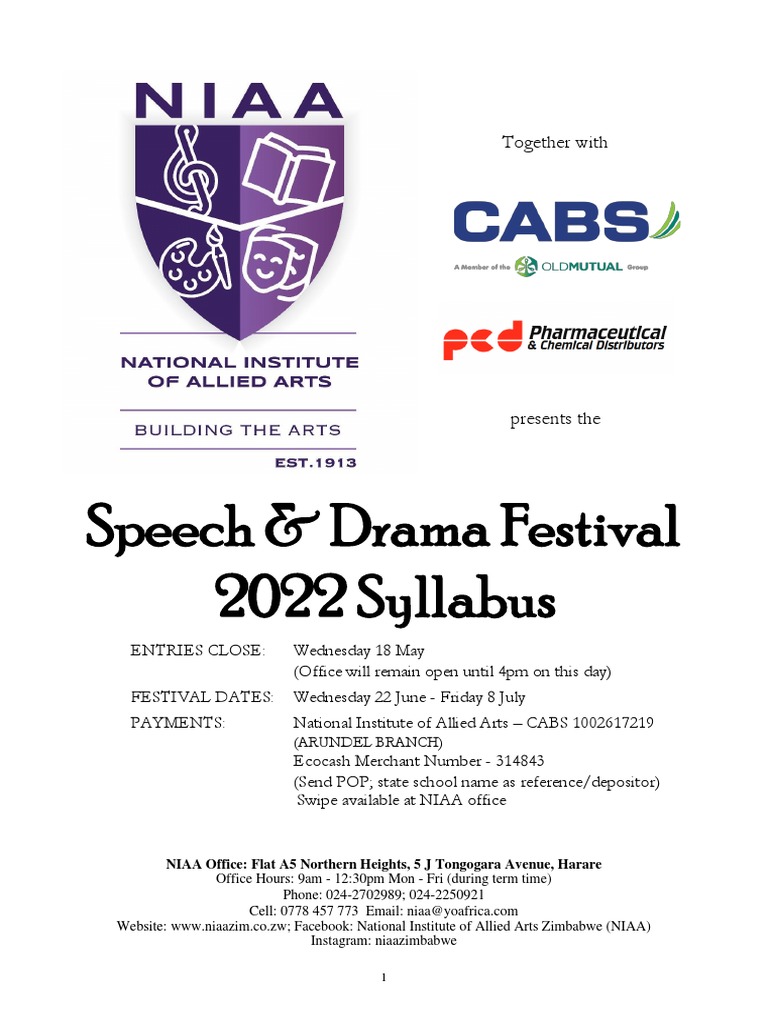 speech festival 2022 syllabus
