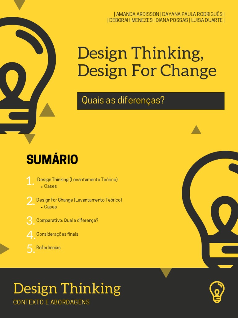 Diferenças entre Design Thinking e Design for Change | PDF | Design ...